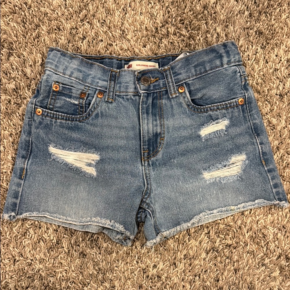 Levi’s Blue Jean Shorts Distressed Cut-Off